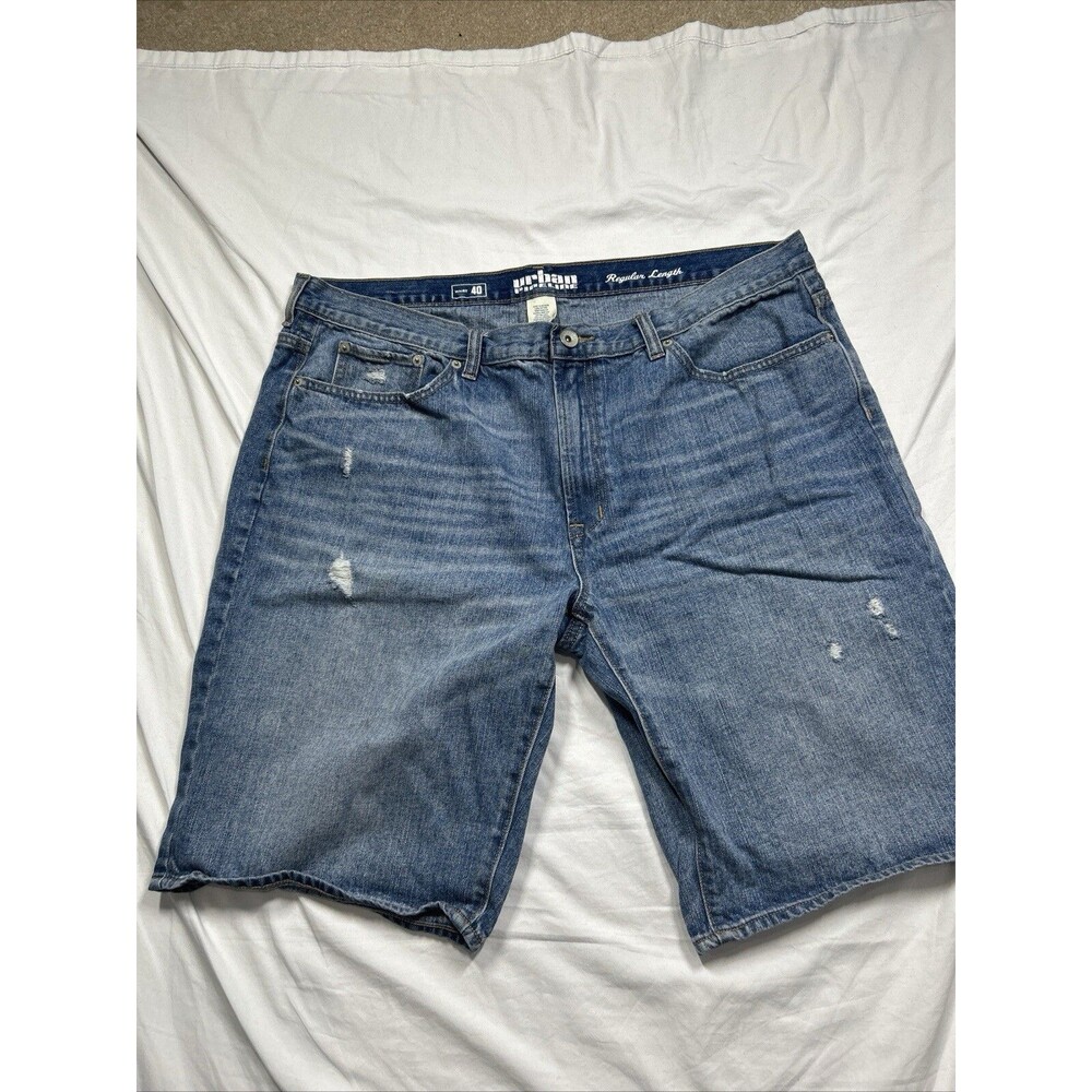 Urban Pipeline Jean Shorts Men's Sz 40 Blue Jhorts Distressed Skater Grunge EUC